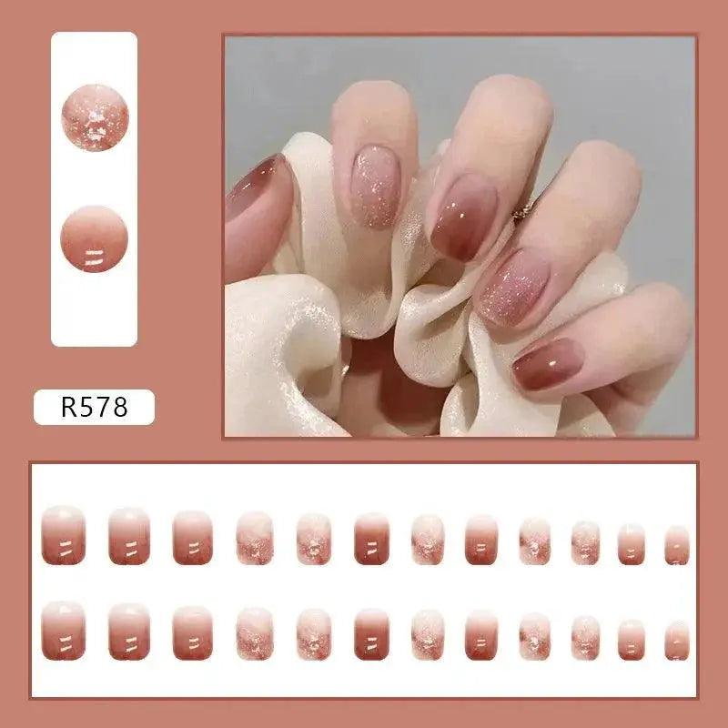 Chic Holiday Pink French Press On Nails Set Designs — product view 20
