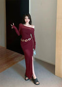 Chic Mesh Off-the-Shoulder Dress Elegance and Allure