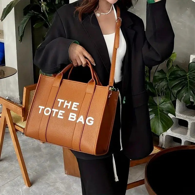 Chic PU Leather Tote Bag Handbag With Versatile Design