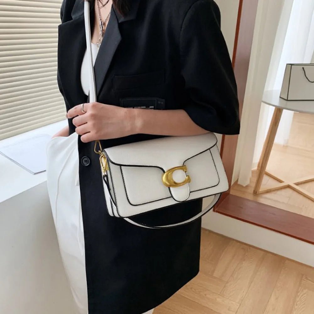 Chic PU Leather Underarm Shoulder Bag With Two Straps Diagonal Square Design Lux