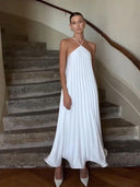 Chic Spaghetti Strap Beach Dress Elegant Summer Fashion