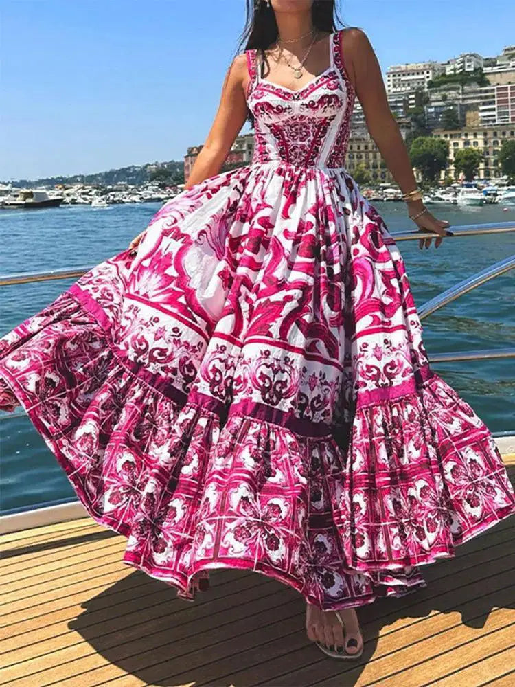 Chic V Neck Suspender Dress For Summer Outfit Style