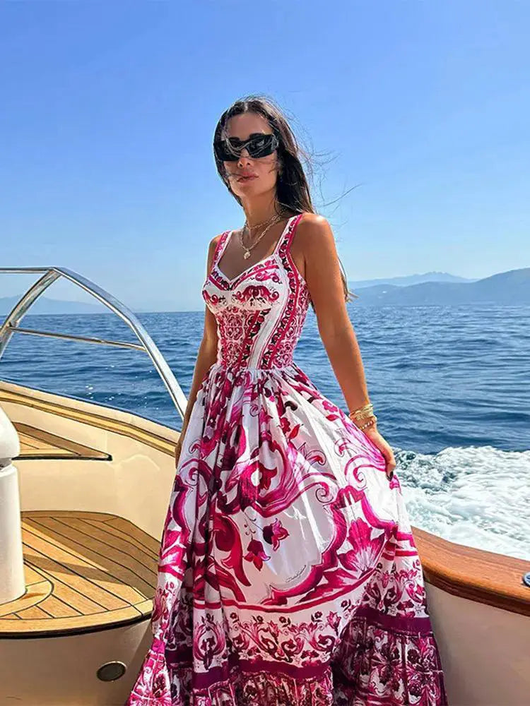 Chic V Neck Suspender Dress For Summer Outfit Style