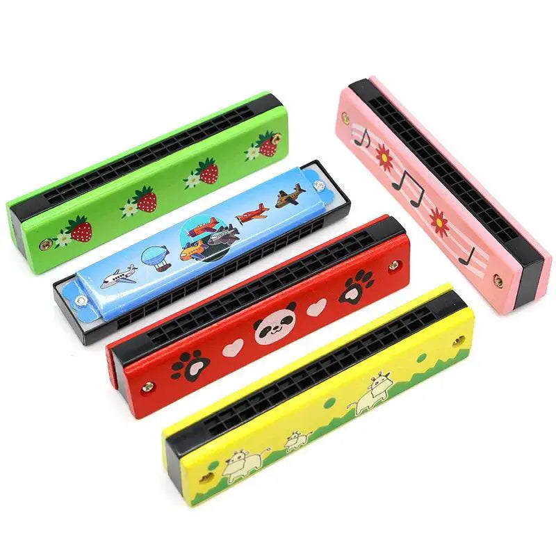 Kids Wooden Harmonica Orff Instrument 16 Holes Toys