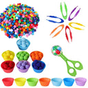 Children's Colorful Plush Ball Sorting Game for Skills