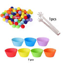 Children's Colorful Plush Ball Sorting Game for Skills