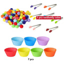 Children's Colorful Plush Ball Sorting Game for Skills