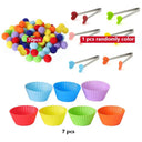 Children's Colorful Plush Ball Sorting Game for Skills