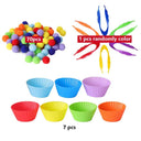Children's Colorful Plush Ball Sorting Game for Skills