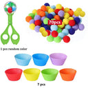 Children's Colorful Plush Ball Sorting Game for Skills