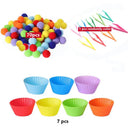 Children's Colorful Plush Ball Sorting Game for Skills