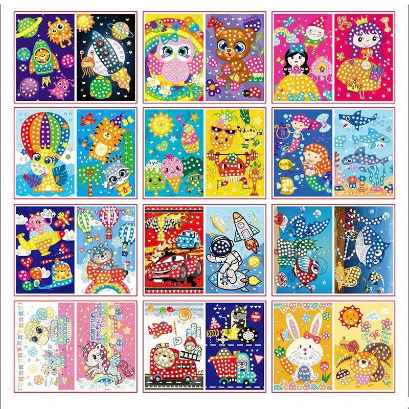 Kids Dot Coloring Book Interactive Animal Mosaic Kit