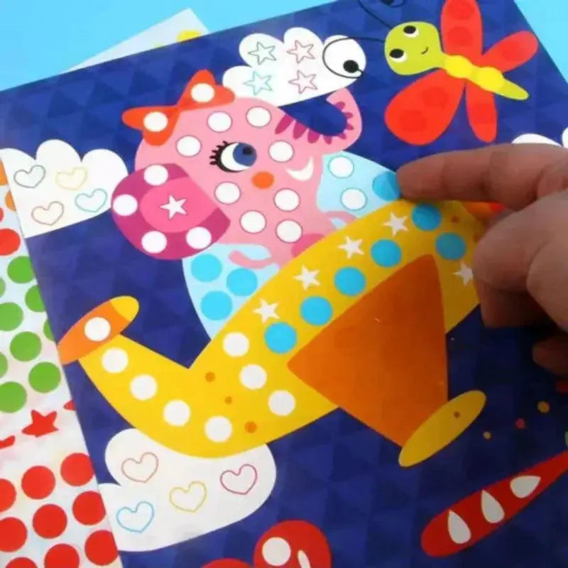 Kids Dot Coloring Book Interactive Animal Mosaic Kit