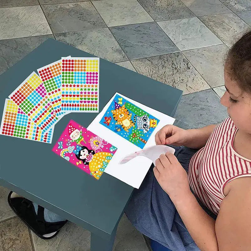 Kids Dot Coloring Book Interactive Animal Mosaic Kit