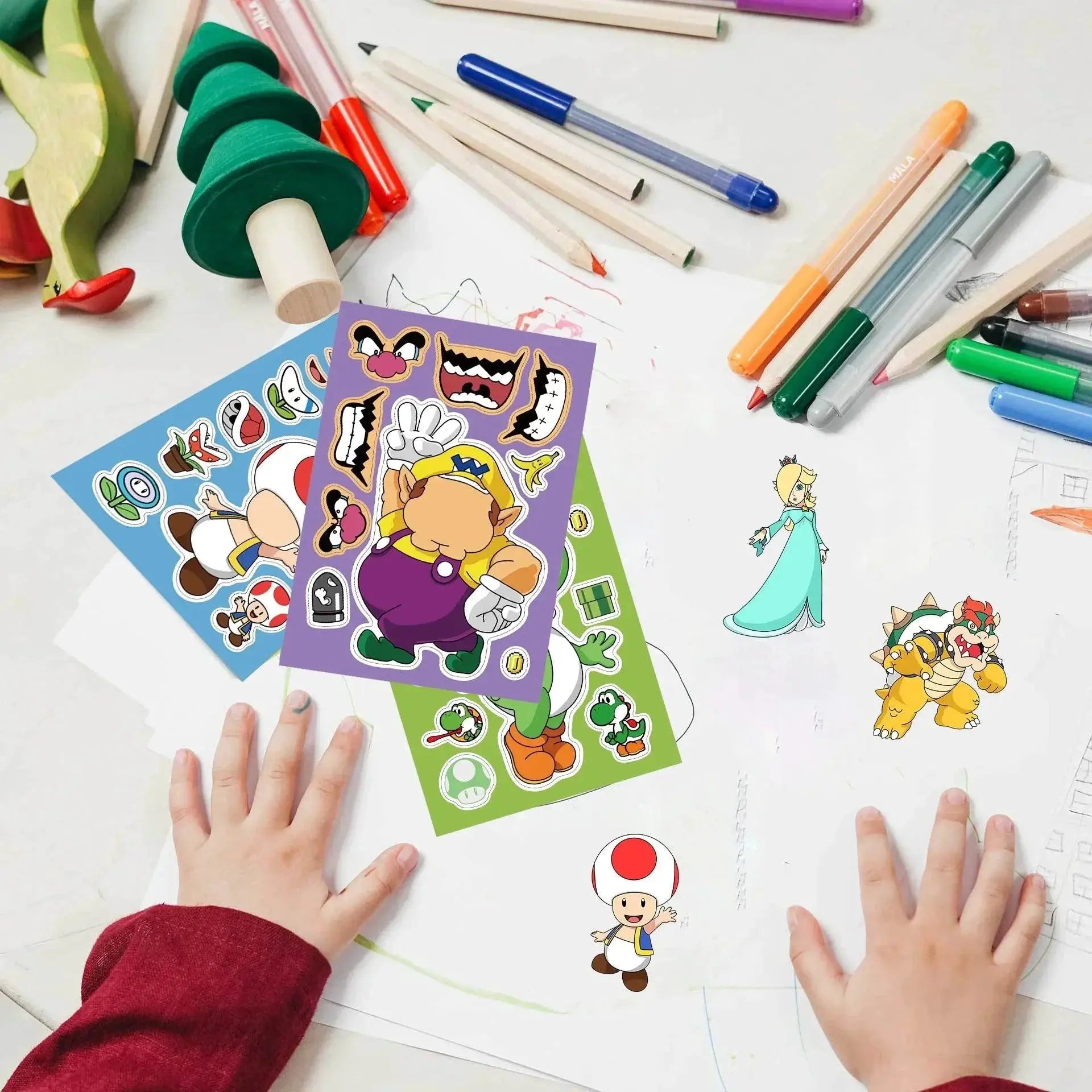 Mario Face DIY Puzzle Sticker Set For Kids Fun Gift Toy