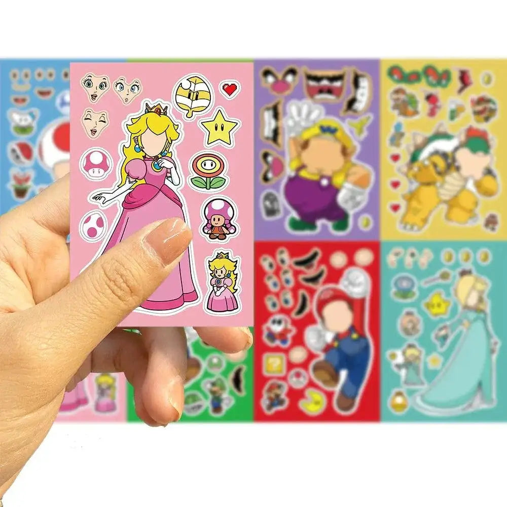 Mario Face DIY Puzzle Sticker Set For Kids Fun Gift Toy