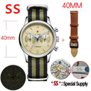 China Pilot Aviation Mechanical Chronograph Watch Vintage Men's Timepiece