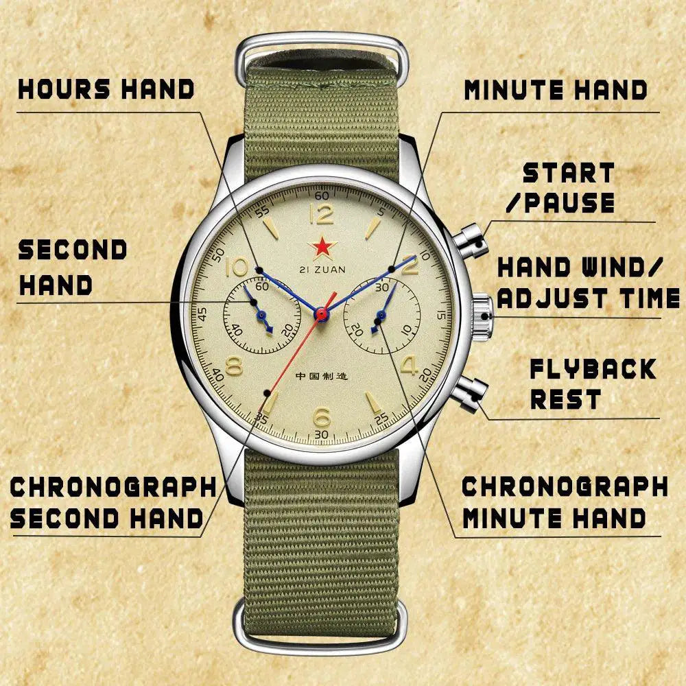 Pilot Aviation Chronograph Watch Vintage Men's Timepiece