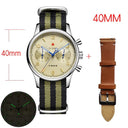 China Pilot Aviation Mechanical Chronograph Watch Vintage Men's Timepiece