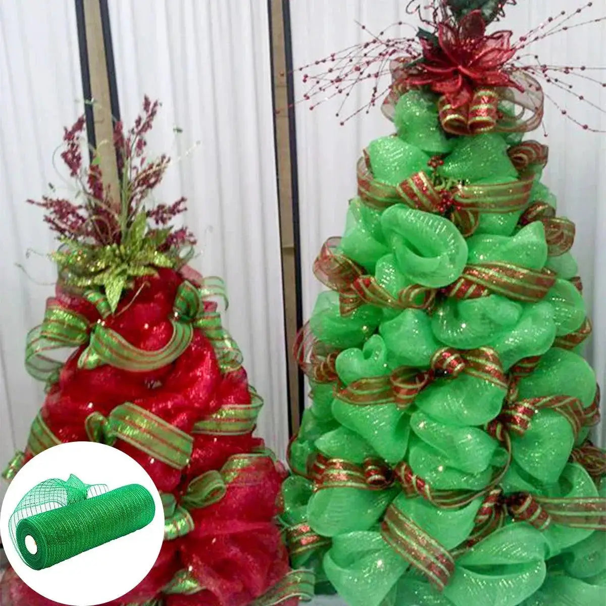 Christmas Mesh Tulle Roll For DIY Holiday Decor Crafts