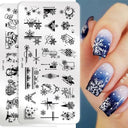 Christmas Snowflake Nail Art Stamping Plates Unique Designs