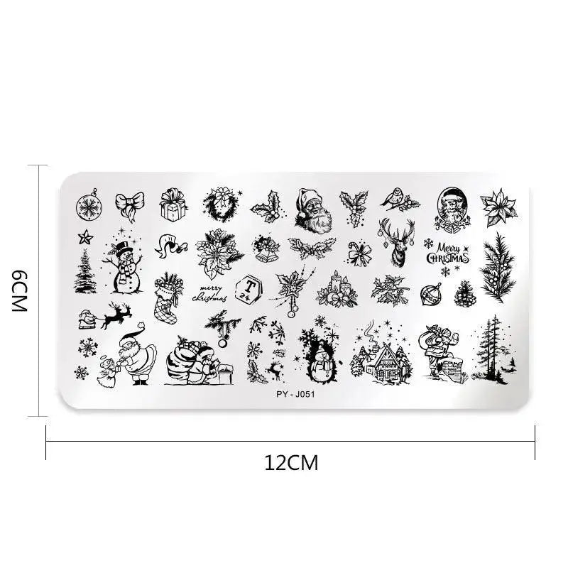 Christmas Snowflake Nail Art Stamping Plates Unique Designs