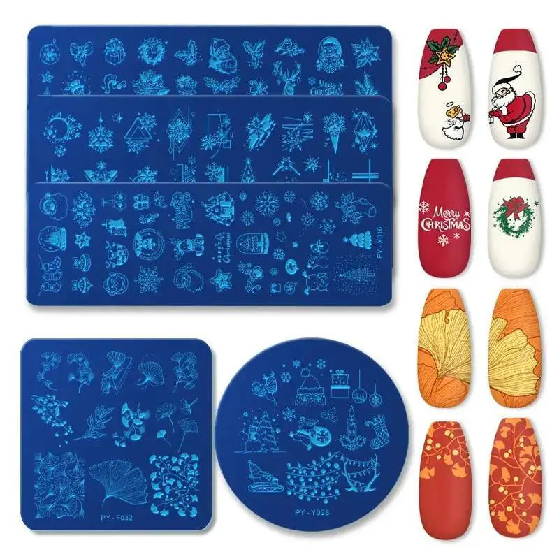 Christmas Snowflake Nail Art Stamping Plates Unique Designs