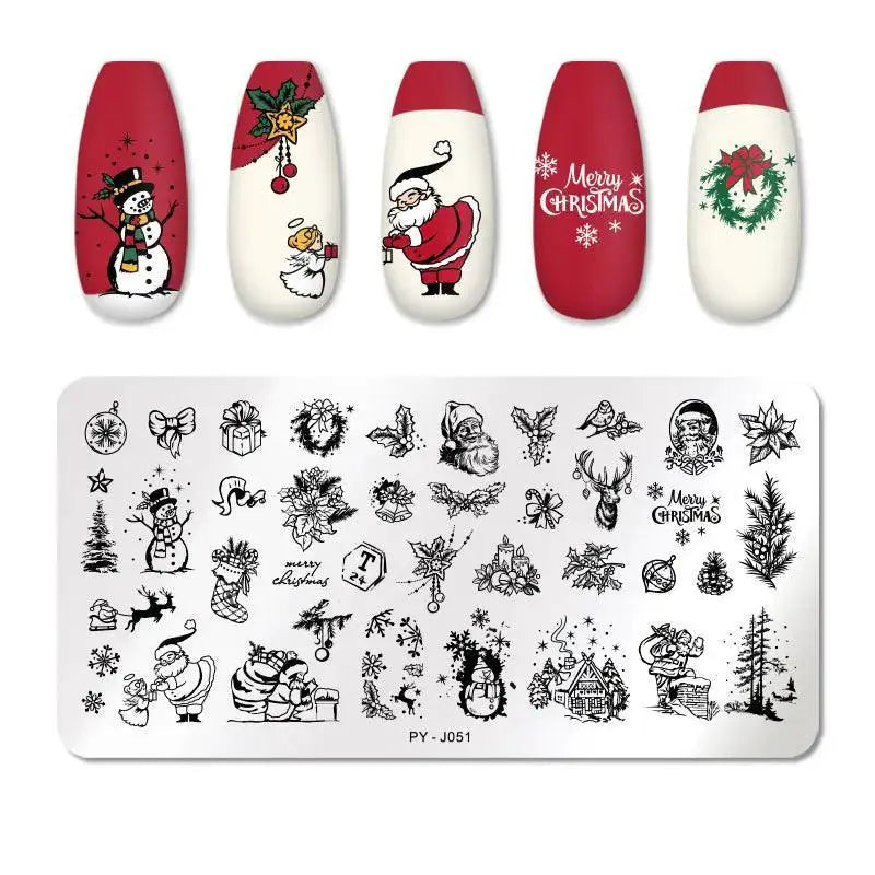 Christmas Snowflake Nail Art Stamping Plates Unique Designs