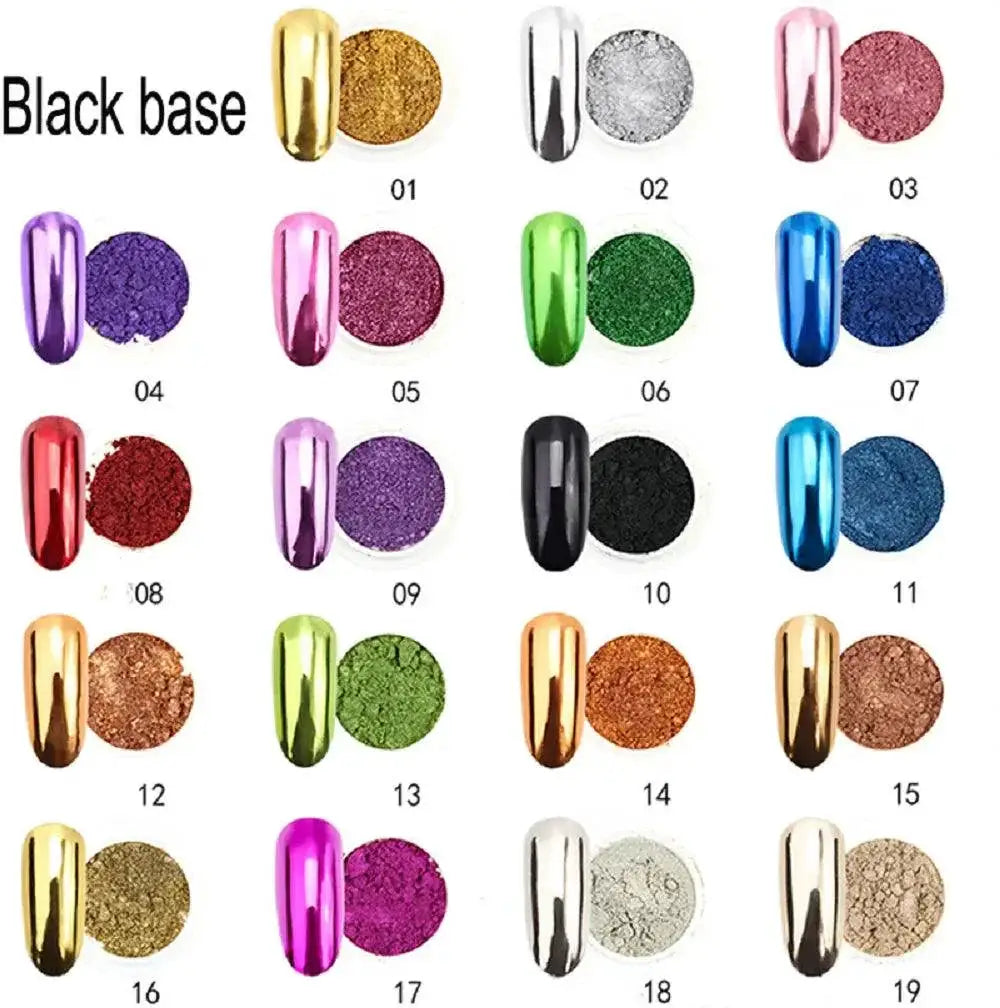 Chrome Glitter Powder Radiant Metallic Shine Nail Artistry