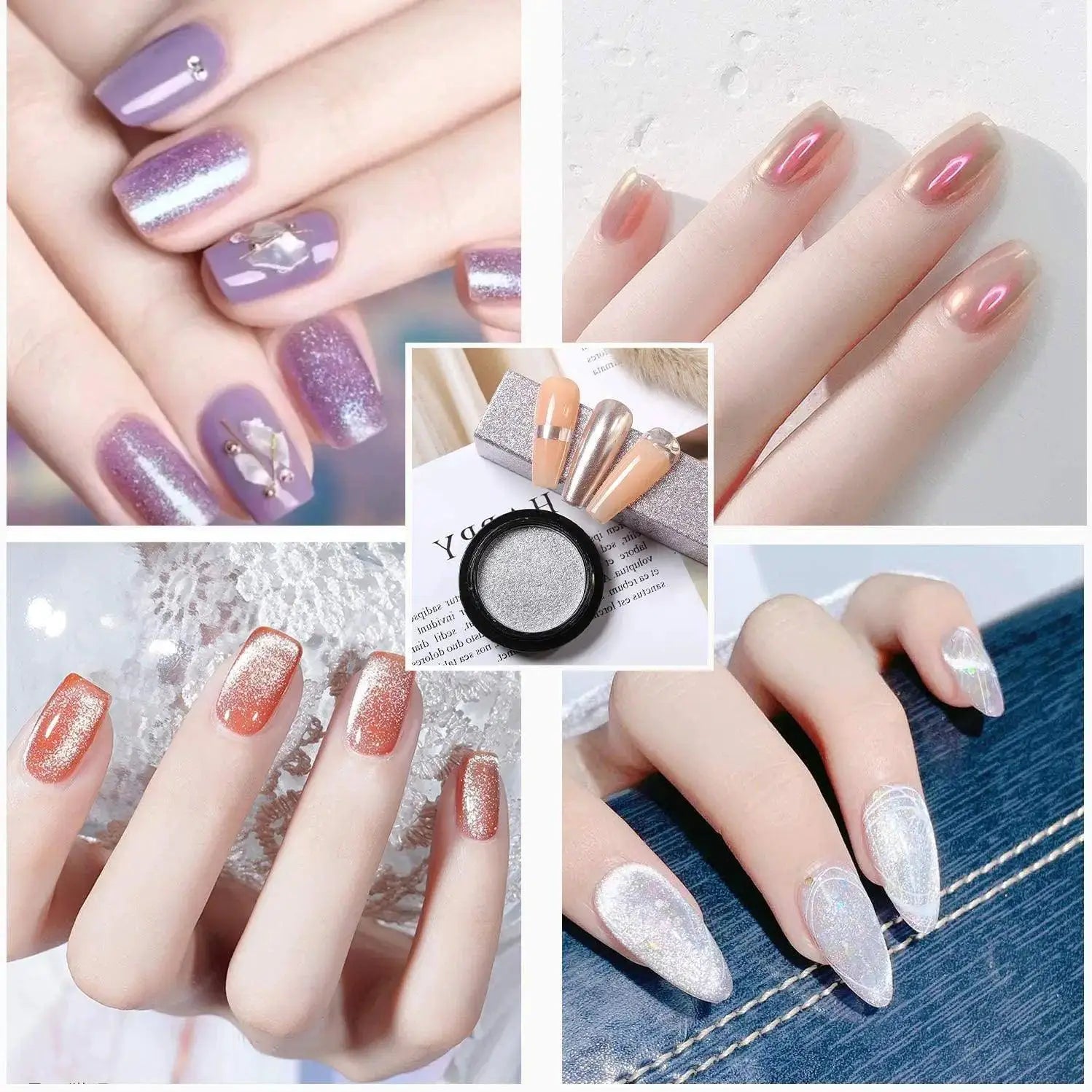 Chrome Glitter Powder Radiant Metallic Shine Nail Artistry