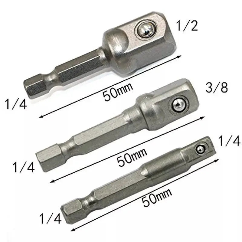 Chrome Vanadium Socket Adapter Set With Hex Shank Drill Bits