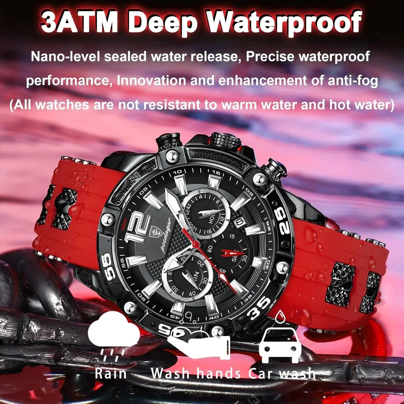 POEDAGAR Chronograph Military Quartz Watch For Men