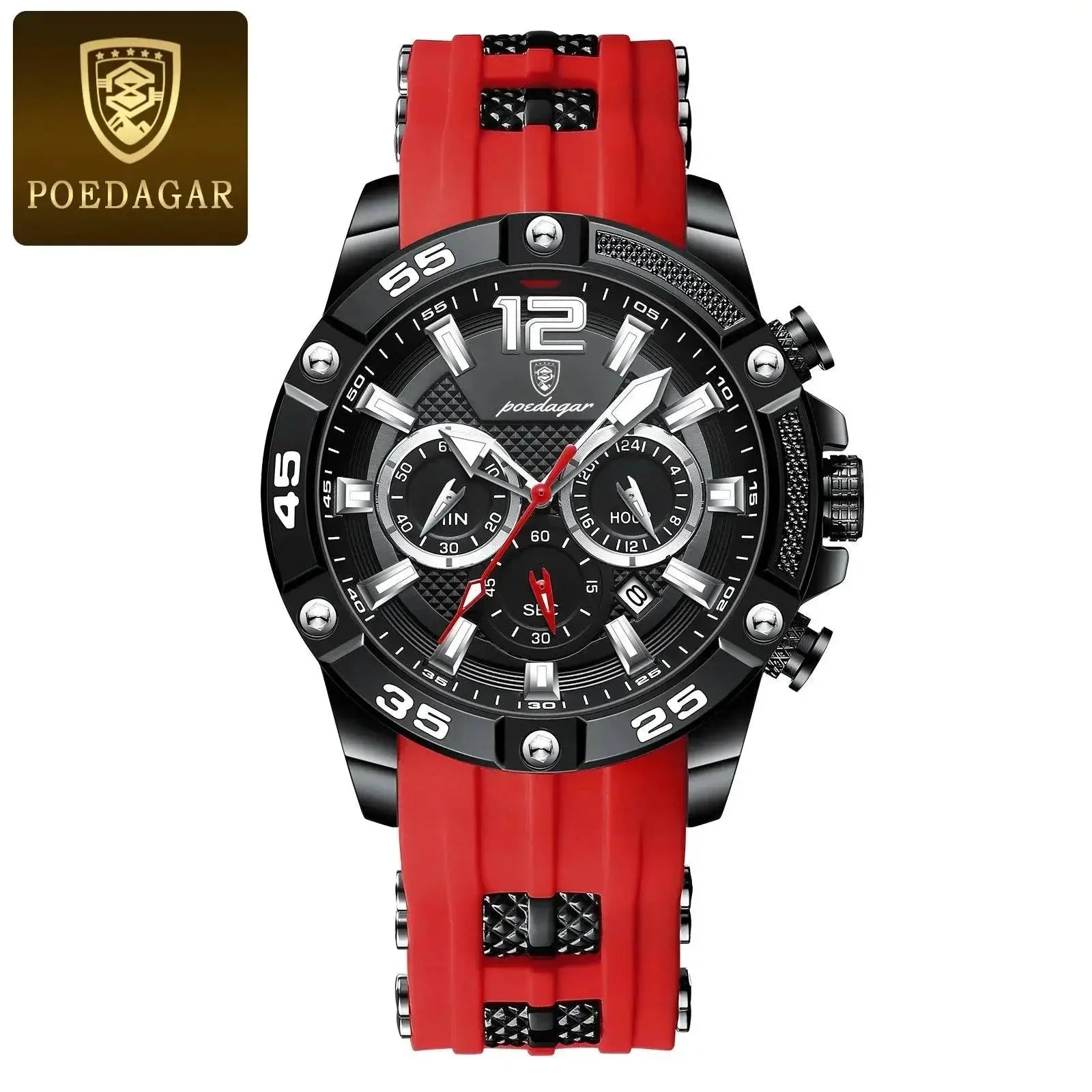 POEDAGAR Chronograph Military Quartz Watch For Men