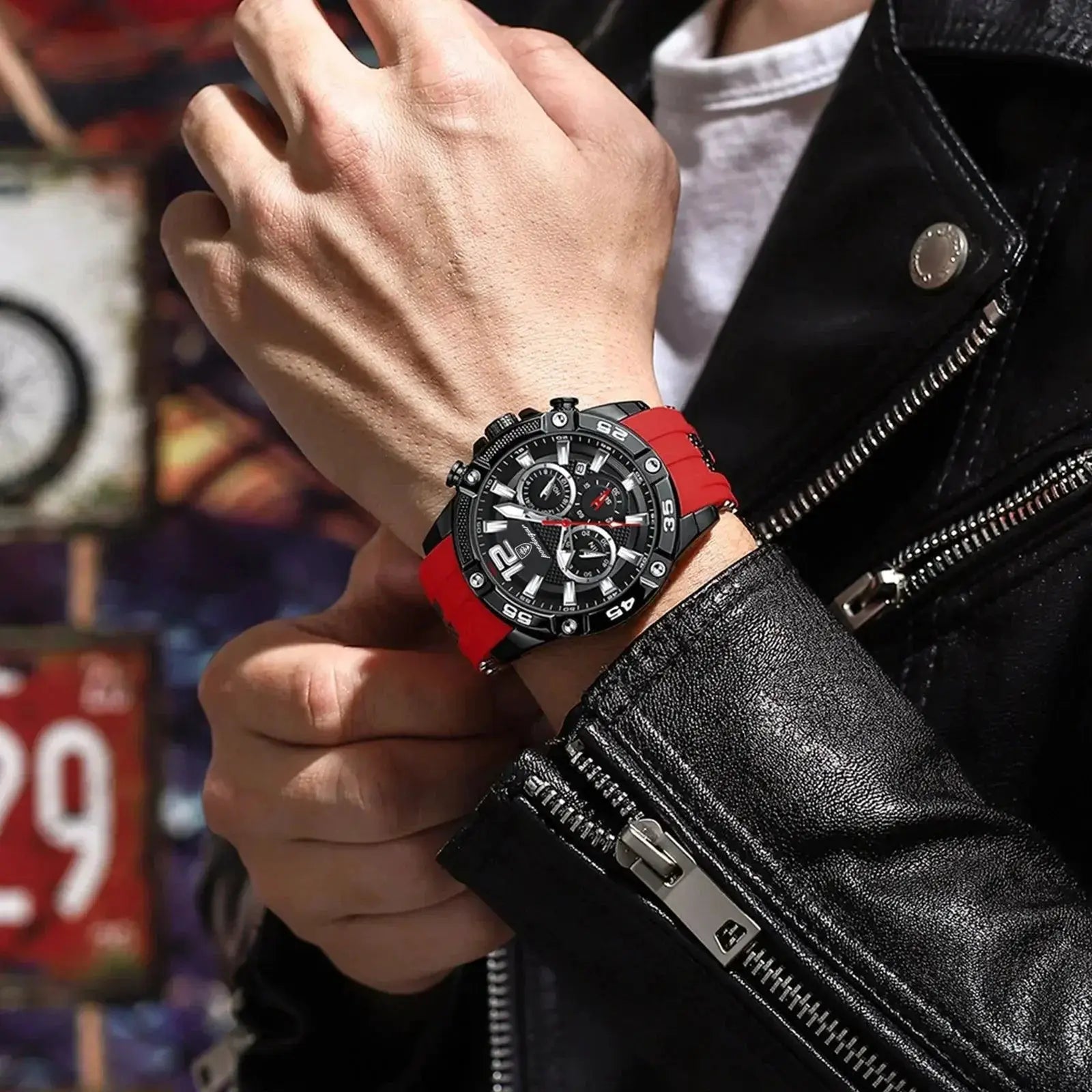 POEDAGAR Chronograph Military Quartz Watch For Men