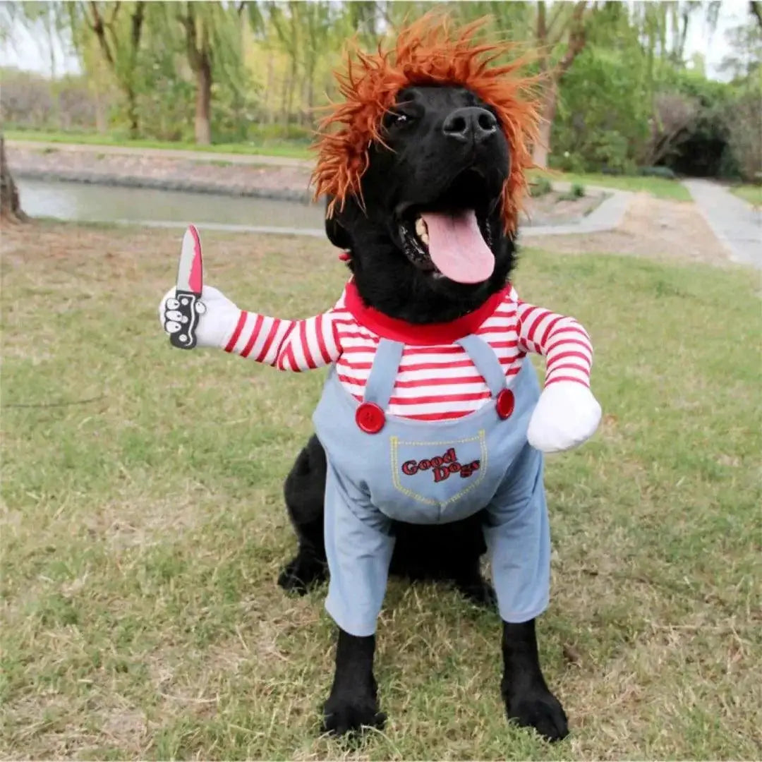 Chucky Doll Pet Costume Funny Cat Clothes For Cosplay Fun