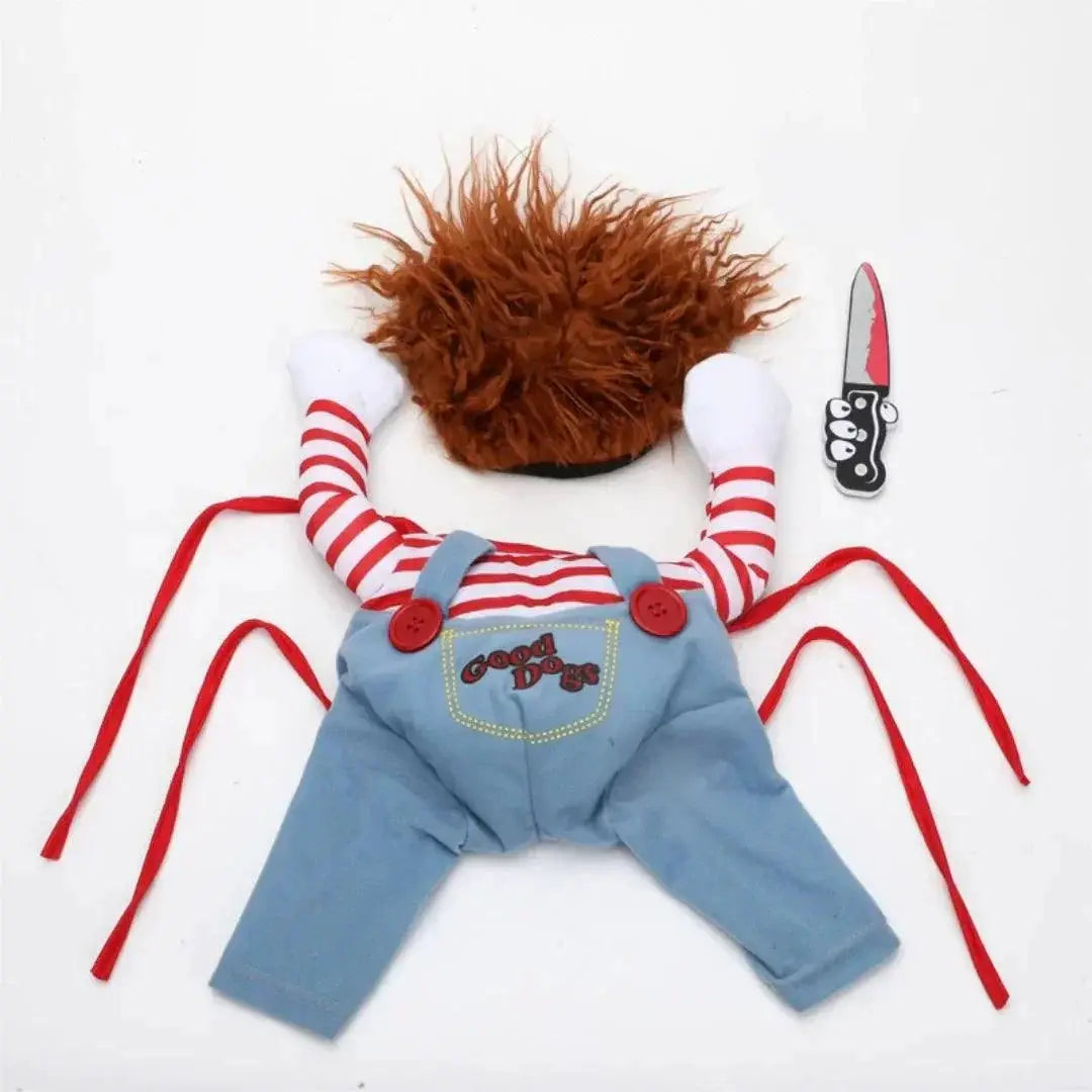 Chucky Doll Pet Costume Funny Cat Clothes For Cosplay Fun