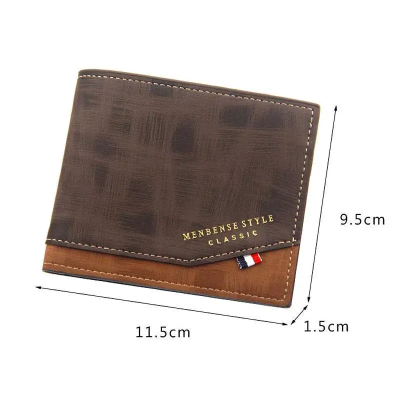 Classic Leather Mini Wallet Compact Coin Holder Slim