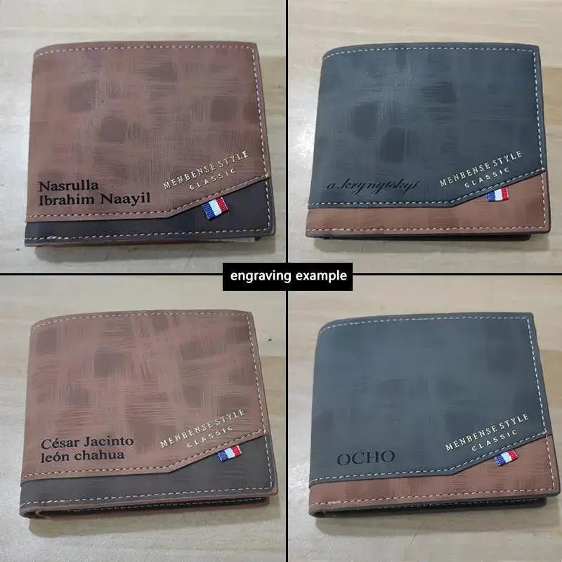 Classic Leather Mini Wallet Compact Coin Holder Slim