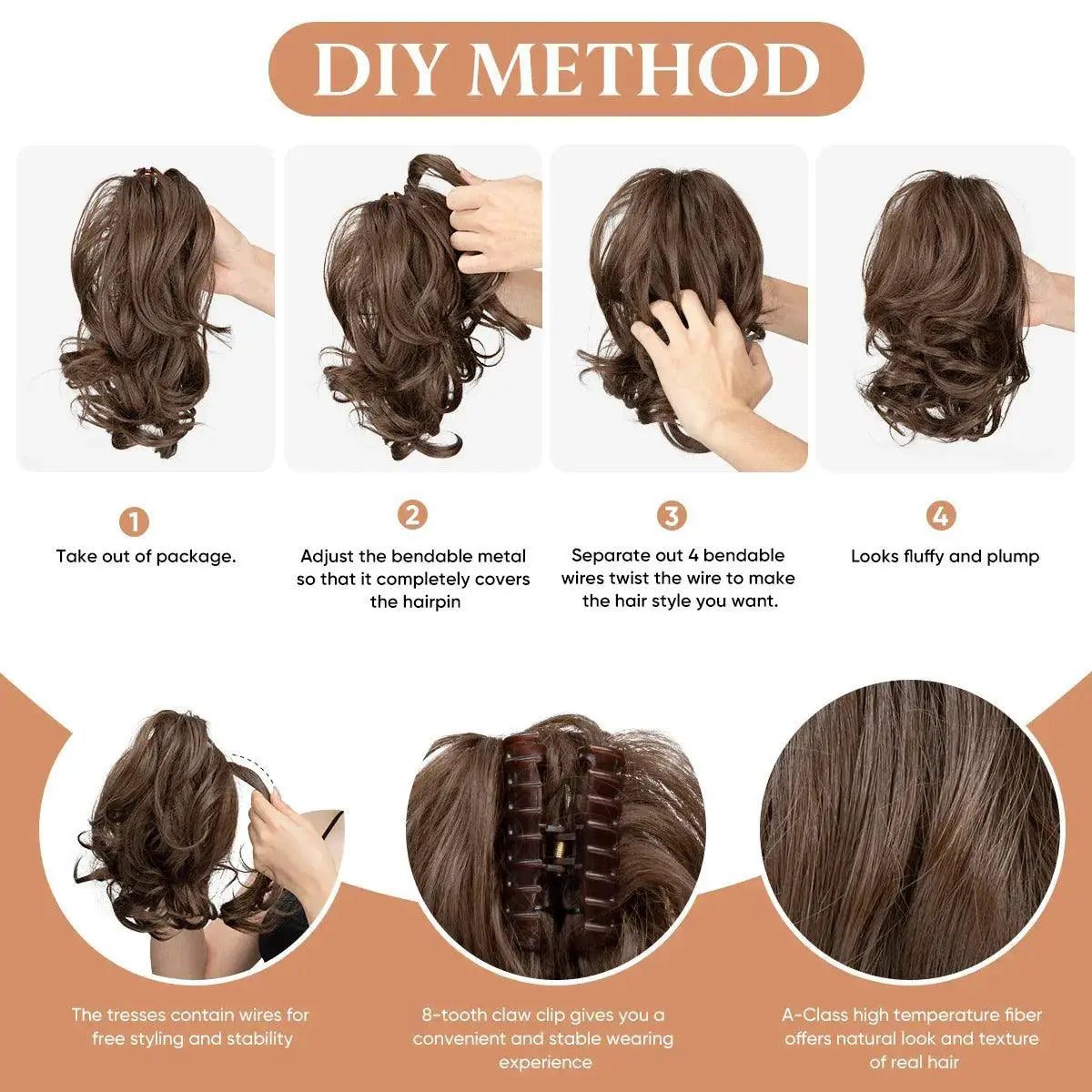 Claw Clip Ponytail Extensions Instant Volume Style Sarla