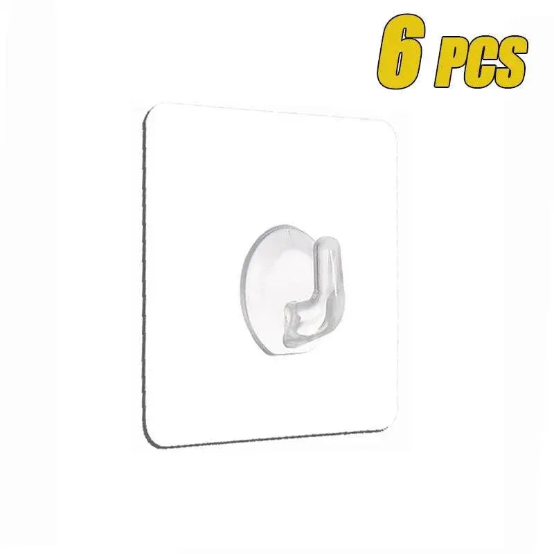Clear Adhesive Hooks No Trace Wall Storage Strong Hold