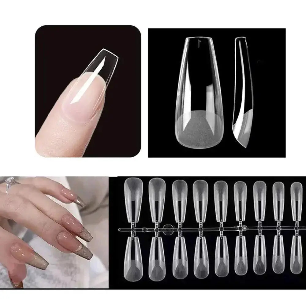 Clear Ballerina Press On Nails Professional Grade Elegance