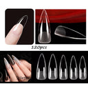 Clear Ballerina Long Press-On Nails: Professional-Grade Elegance