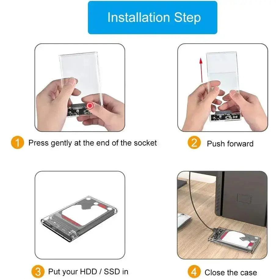 Clear External HDD Enclosure for Lightning Speed Transfers