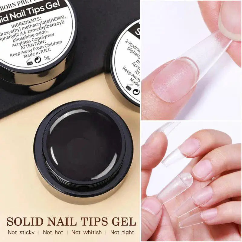 Clear Gel Nail Extension Kit With UV Lamp For Home Spa