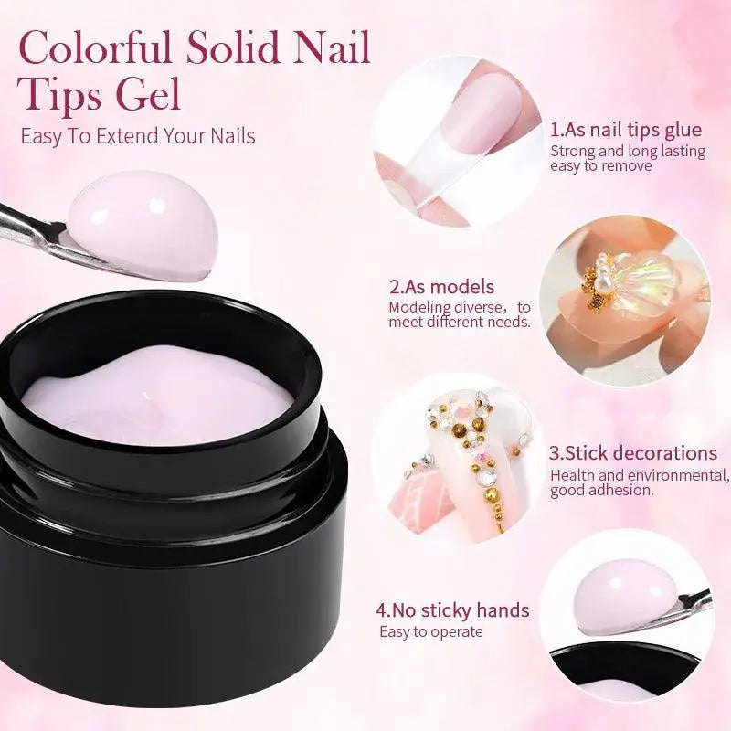 Clear Gel Nail Extension Kit With UV Lamp For Home Spa