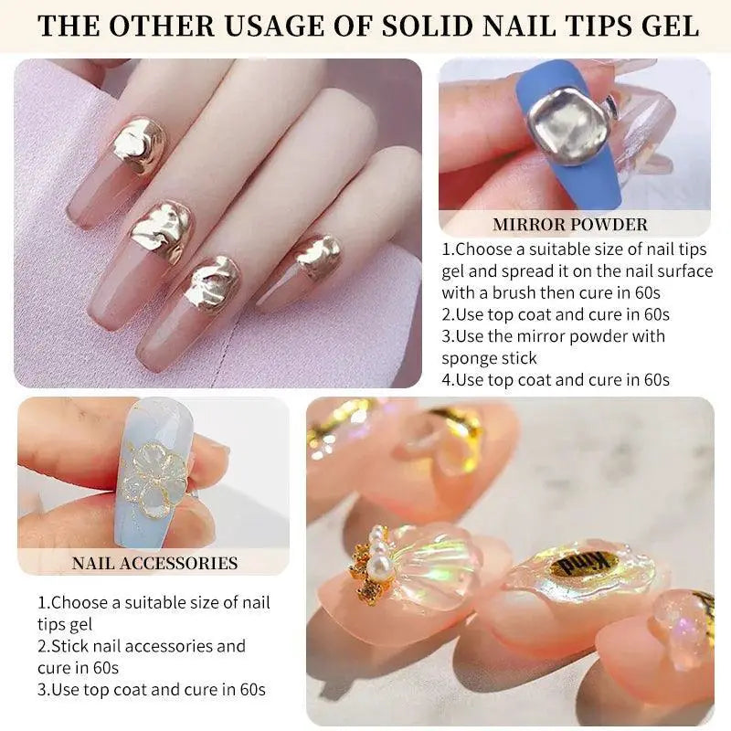 Clear Gel Nail Extension Kit With UV Lamp For Home Spa