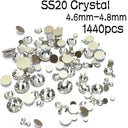 Clear Glass Rhinestones Set for Nail Art and Crafts Kit