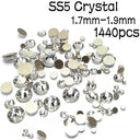 Clear Glass Rhinestones Set for Nail Art and Crafts Kit