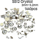 Clear Glass Rhinestones Set for Nail Art and Crafts Kit
