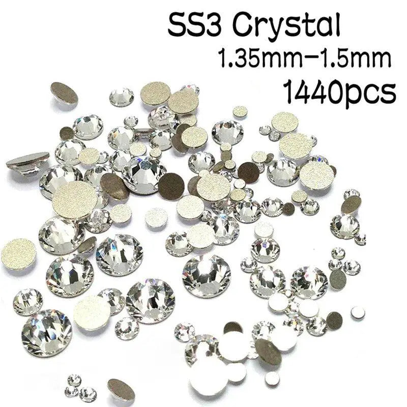 Clear Glass Rhinestones Set for Nail Art and Crafts Kit